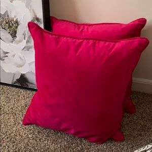 large pink throw pillows